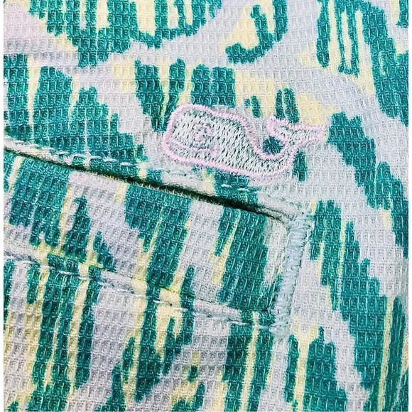 Vineyard Vines Women's Teal Green Nautical Zebra Dayboat Chino Shorts Size 10 - Picture 3 of 11